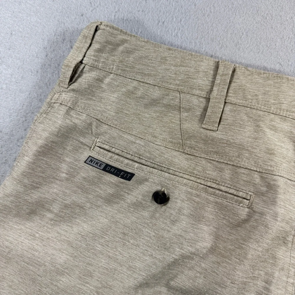 Hurley Nike Dri-Fit Hybrid Walk Shorts Mens 31 Khaki Chino Golf Performance